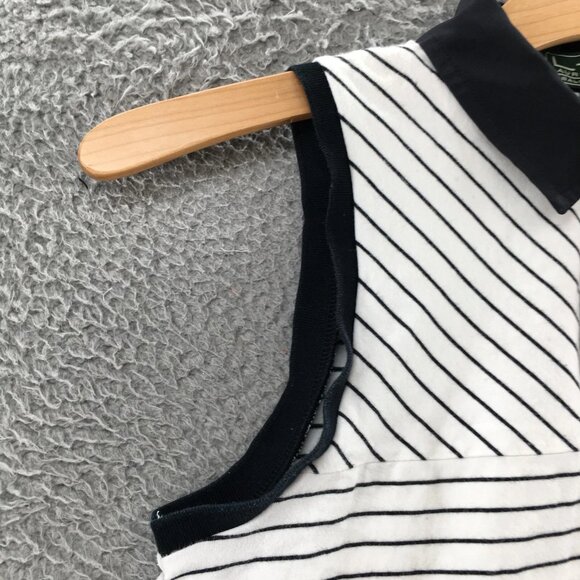 Ralph Lauren Sleeveless Polo Shirt Womens L White Blue Collared Striped Casual - Picture 6 of 14